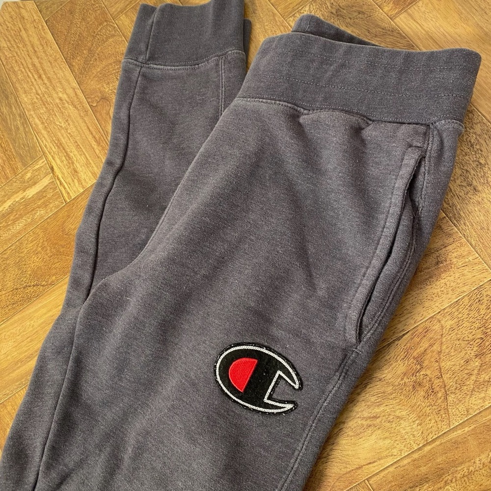 Champion Sweatpants Joggers Mens S Big C Pockets Gray Back Pocket Drawstring